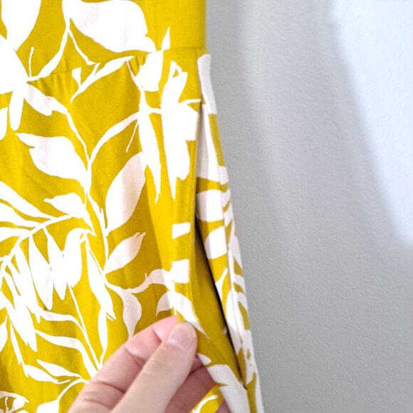 Pact Organic Tropical Palm Midi Skirt Chartreuse - Picture 5 of 9